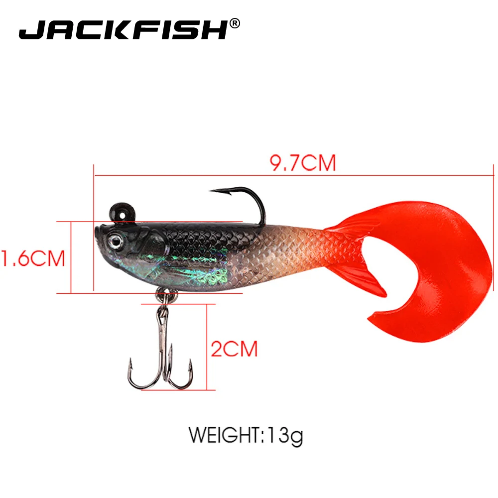 JACKFISH Мормышка мягкая рыболовная приманка 1 шт. светящаяся искусственная 9 7 см/13 г
