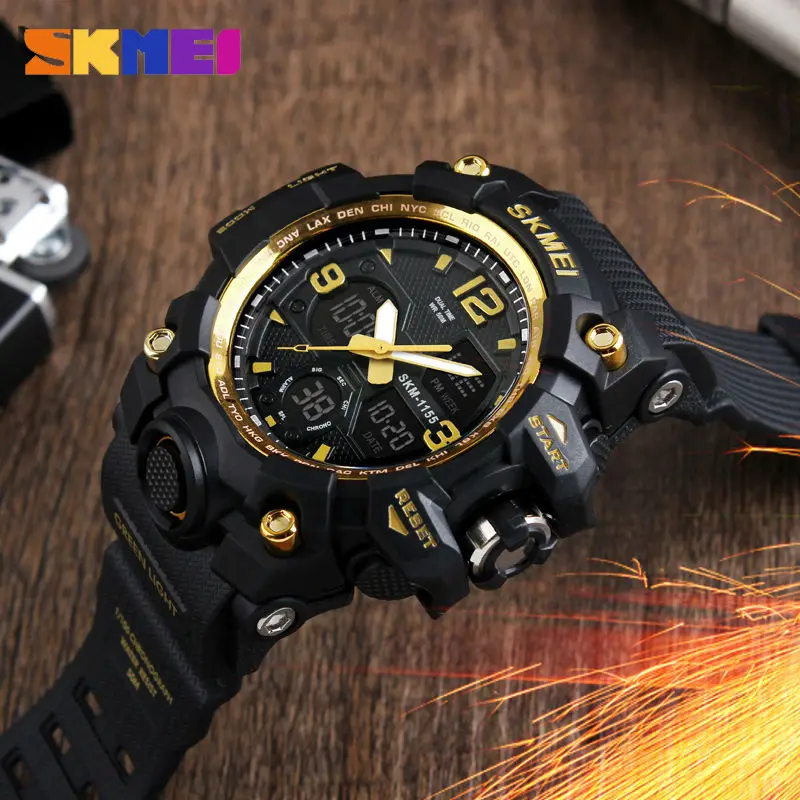 SKMEI 1155 спортивные часы мужские лучшие брендовые роскошные Цифровые светодиодный