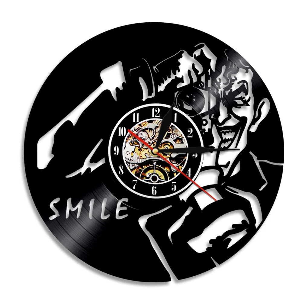 Настенные часы Joker Smile с виниловой пластиной светодиодная подсветка винтажный