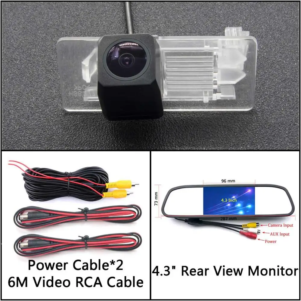 Cam N 4.3 Mirror Full HD резервная камера заднего вида для Skoda Rapid FL Rapid Spaceback хэтчбек Octavia Автостоянка ЖК-зеркало монитор - Название цвета: Cam N 4.3 Mirror