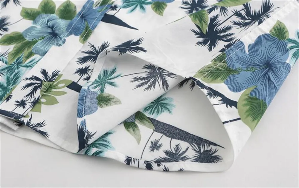 Фламинго печатных летние тонкие Топы Для мужчин рубашка пляж Гавайский платье