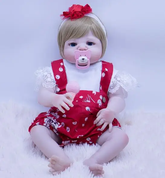 doll and clothes Модная белая кружевная футболка и красные штаны Одежда для девочек комплект принцессы с принтом со звездой, Одежда для младенцев, 55 см, одежда для куклы реборн - Цвет: doll and clothes