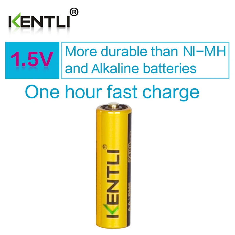 KENTLI 1 шт., хороший пакет AA 2400mWh 1,5 В, Полимерные литий-ионные аккумуляторные батареи для детей, игрушки