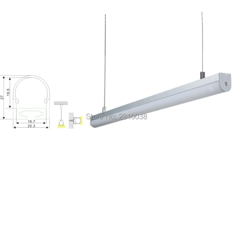 10 Sets/Lot Anodized LED aluminum profile Extruded Aluminium led profile LED aluminum Channel profile for ceiling pendant lights