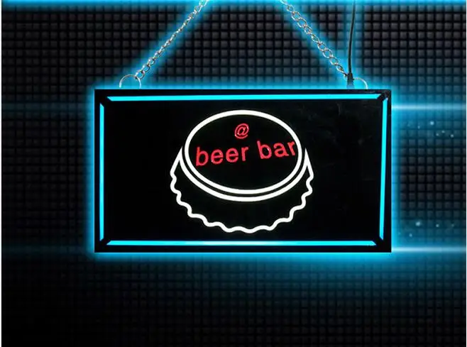 Beer neon sign bar Remote control on/off switch LED Resin Epoxy light box