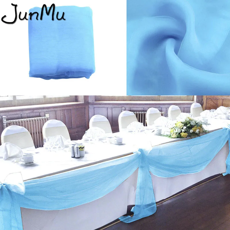 turquoise 10 м x 1,4 М Топ «сделай сам», прозрачные салфетки из органзы, тканевые украшения для свадебной вечеринки - Цвет: turquoise