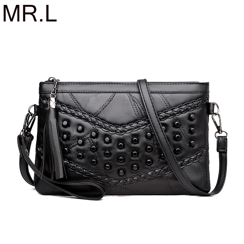 Сумка-мессенджер M R.L женская из натуральной кожи с кисточками лето 2019 | Багаж и