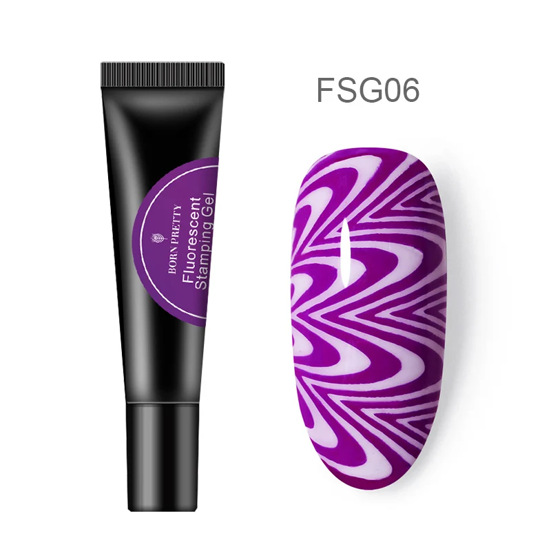 BP-FSG06 BORN PRETTY 8 мл Гель-лак для штамповки флуоресцентный эффект Летняя серия Soak Off UV неоновый дизайн для ногтей штамповочный гель для штамповки пластины - Цвет: BP-FSG06