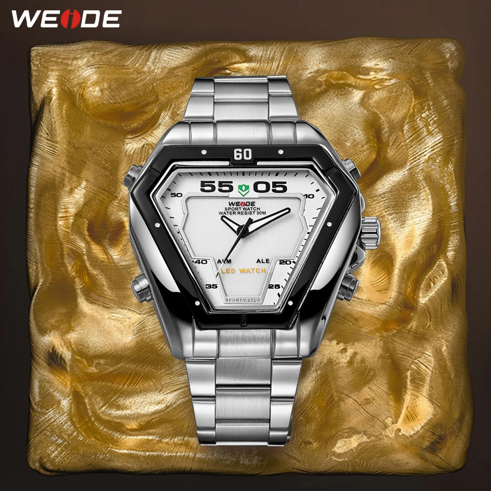 WEIDE, модный, качественный, светодиодный, аналоговый, для мужчин, t, для мужчин, люксовый бренд, кварцевые, сплав, водонепроницаемые, военные, наручные часы, Relogios Masculino