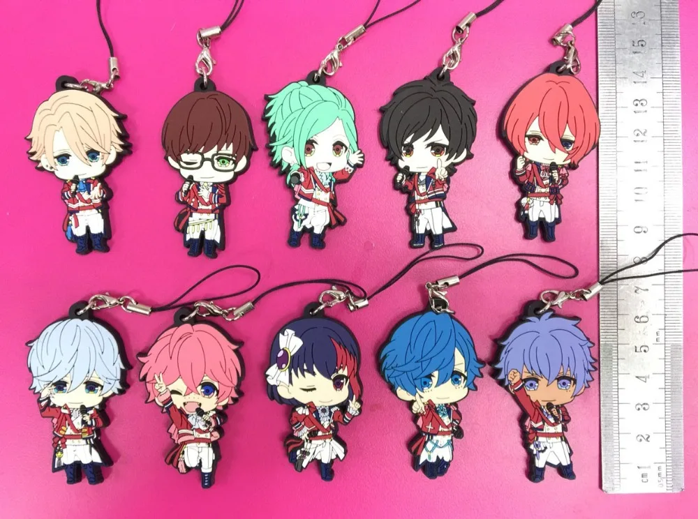 

10pcs/lot B-PROJECT Original Japanese anime figure rubber Silicone sweet smell mobile phone charms/key chain/strap G1069
