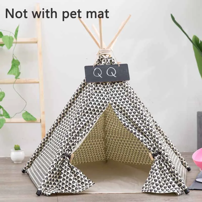 Not with pet mat JORMEL палатка для домашних животных, кровать для собак, домик для кошек, переносная моющаяся вигвам для домашних животных, с рисунком в полоску, с принтом лодки, домик для домашних животных - Цвет: Not with pet mat