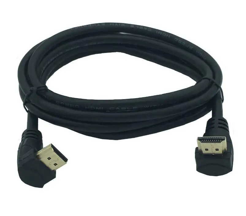 

High Quality HD 2K * 4K 60Hz 3D Dual Up Angled 90 Degree HDMI-compatible To Male HDTV Cable For DVD PS3 PC 30cm/60cm/180cm