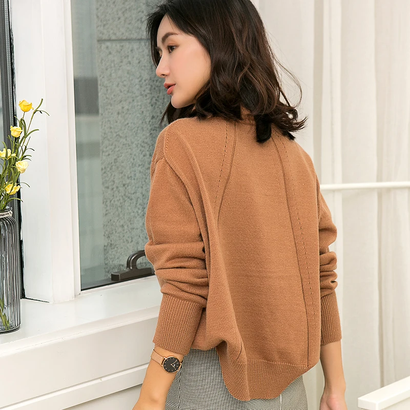 New winter women's high collar bat sleeve cashmere sweater solid color soft fashion casual warm breathable comfortable | Женская