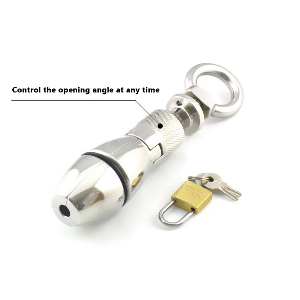 Анальная пробка из нержавеющей стали расширитель с замком для мужчин устройство