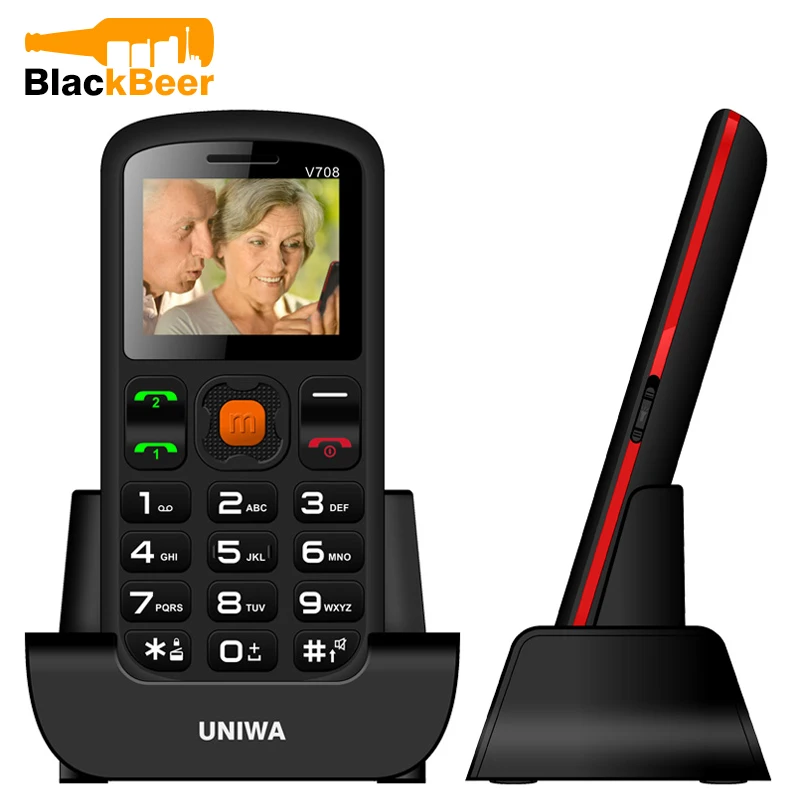 UNIWA V708 старика мобильного телефона Dual SIM карты зарядное устройство для 2G GSM