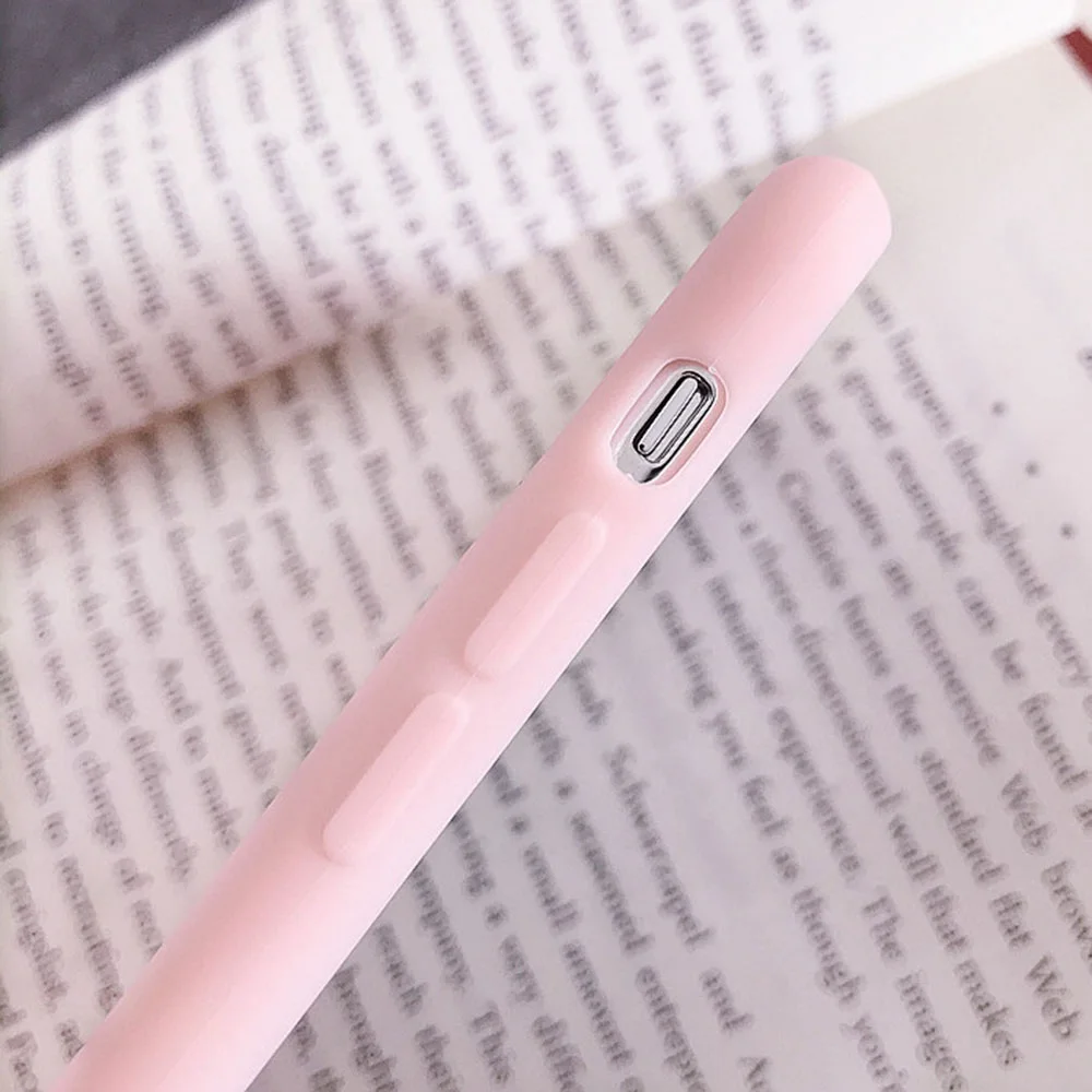Cute Pink Case For iPhone X XS XR Xs Max Cases Animal Soft TPU Cover Matte Dirt-resistant Plain Fashion Phone Accessories | Мобильные