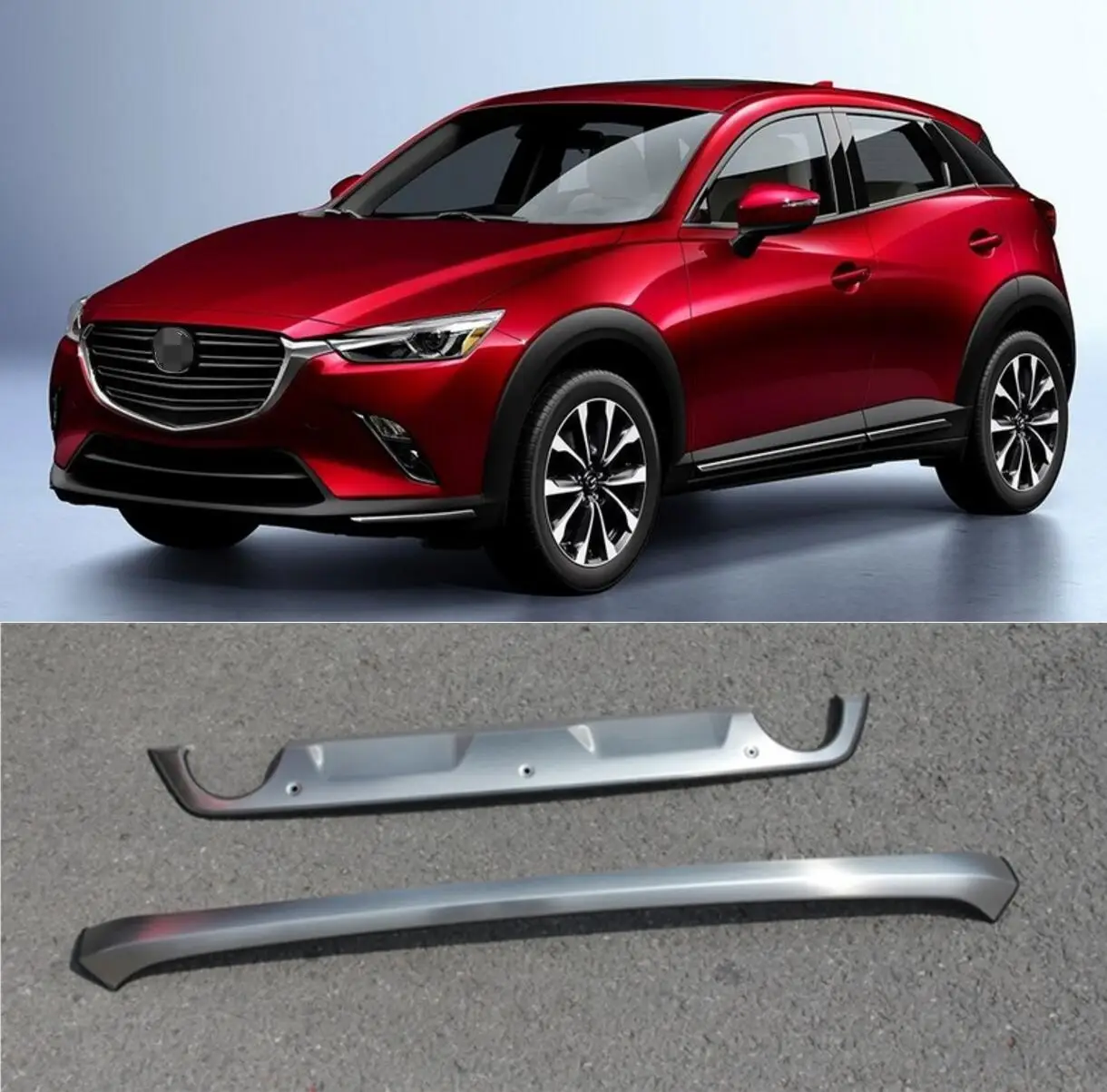 Для Mazda CX 3 2016 2017 2018 Передний + задний бампер диффузор из нержавеющей стали бамперы