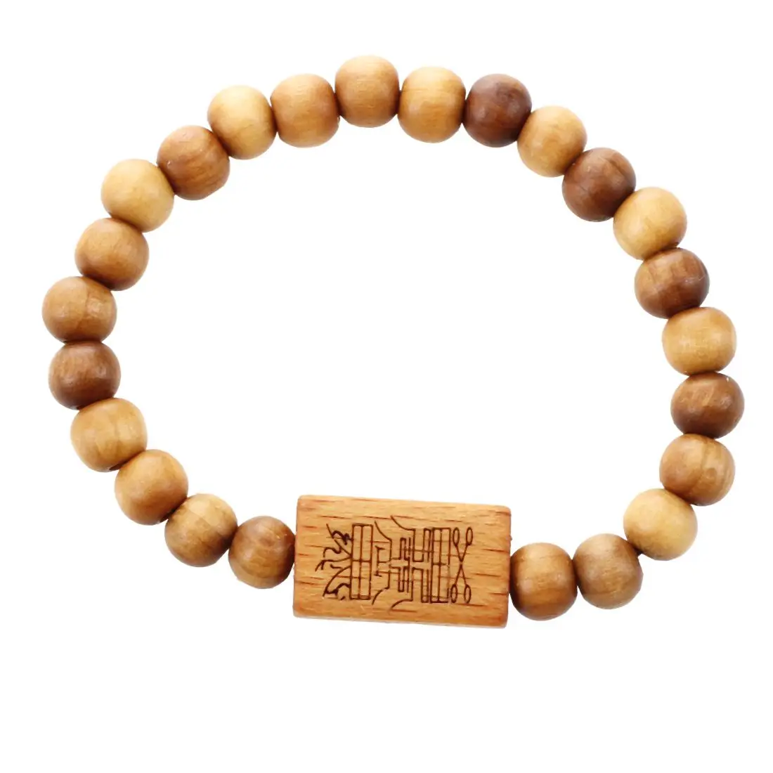Деревянные бусины китайский символ слова Будды резной лодыжки браслет для