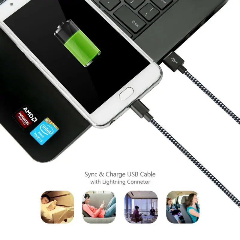 USB кабель 2.4A Быстрая зарядка Suntaiho Micro для передачи данных зарядный 1 м 2 3