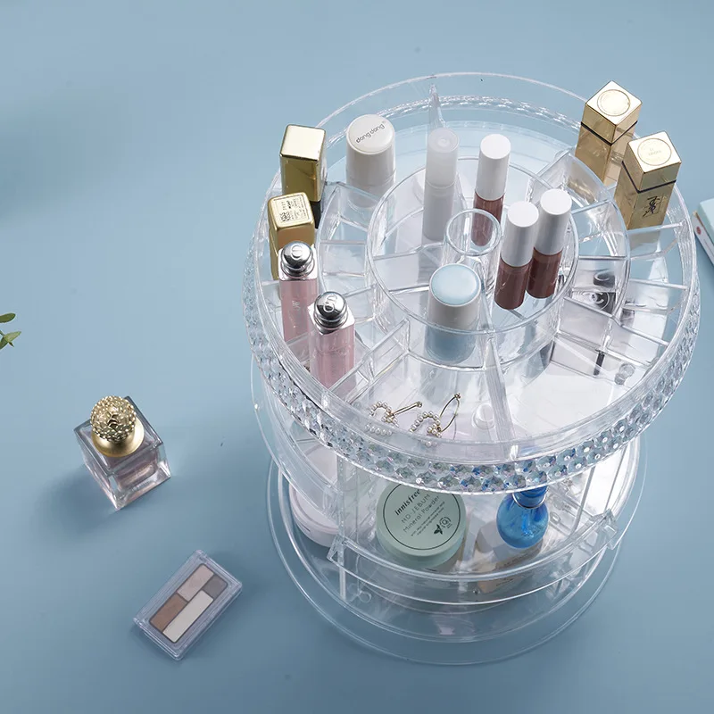 Мода 360 градусов вращающийся органайзер для косметики акриловый ювелирный Органайзер Чехол Органайзер для косметики коробка