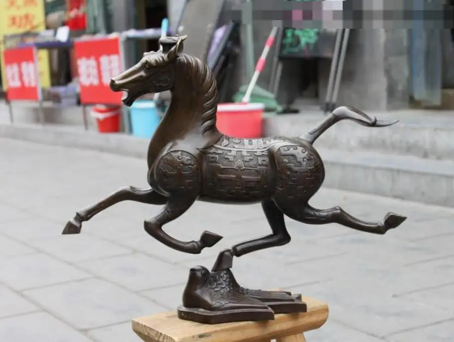 Китайский фэн шуй из чистой бронзы и меди знаменитая статуя лошади|statue|statue horsestatue