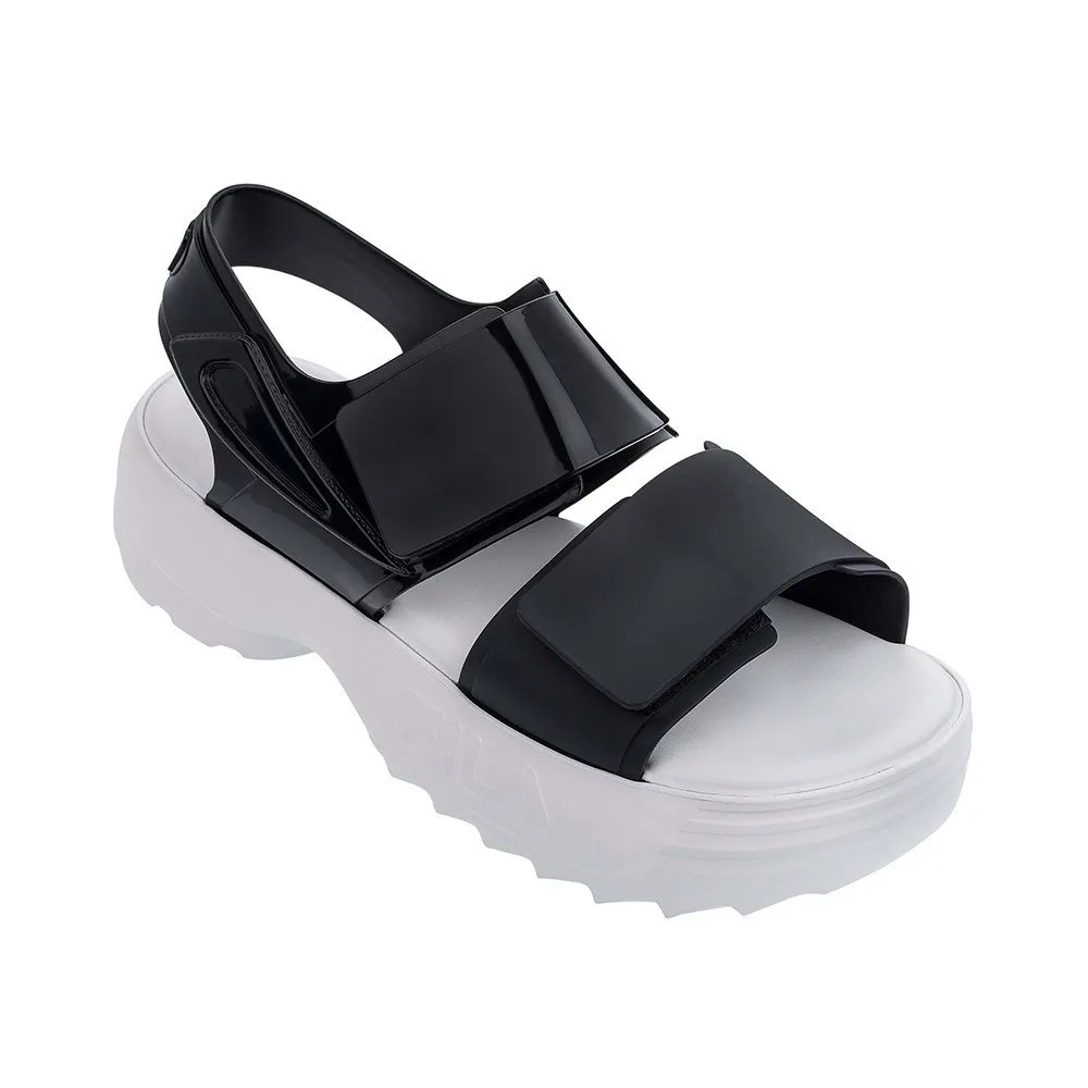 Melissa/Оригинальные сандалии; Новинка года; женские сандалии на плоской подошве; Melissa Adulto; обувь для женщин; прозрачные сандалии; женская прозрачная обувь на нескользящей подошве - Цвет: Black