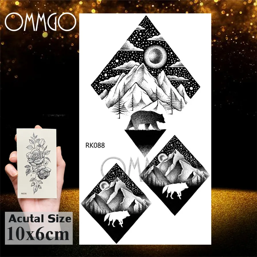 Временные татуировки OMMGO с черным глазом наклейки для женщин Маленькие
