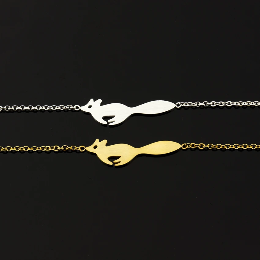 Браслеты из нержавеющей стали в виде лисы для женщин подарки золотого и