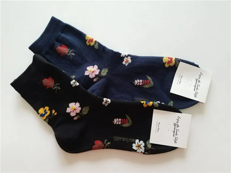 CHAOZHU/корейские женские модные милые хлопковые носки с рисунком маленьких цветов для девочек; сезон осень-весна-зима; Chaussettes fille