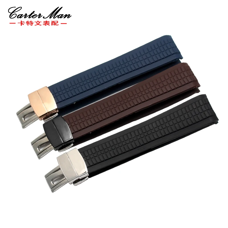 Новый резиновый ремешок для часов 21 мм PP 5167A-001 высококачественный с складной