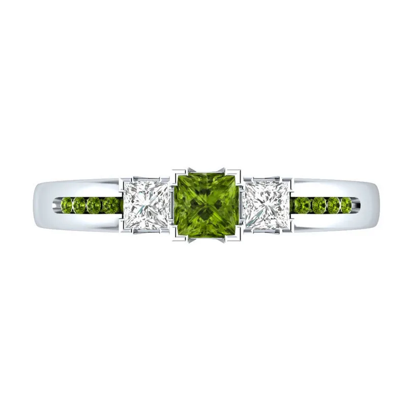 

Huitan Brand Classic Design Jewelry Ring For Women Princess Cut Pink & White & Green& Blue Zircon Rings Engagement Wedding Ring