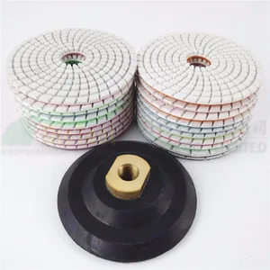 Diatool 20 штук алмазные гибкие мокрый Полировальная Подложка для камня и 1 шт. резиновая назад площадку, спираль Тип диаметром 100 мм4 