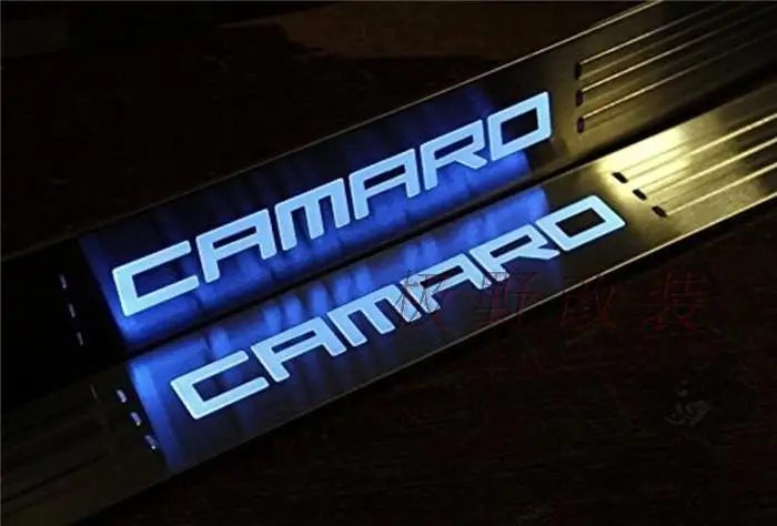 blue led Автомобильный Стайлинг для Chevy Chevrolet Camaro аксессуары 2009- Светодиодные Автомобильные пороги с подсветкой пороги - Цвет: blue led