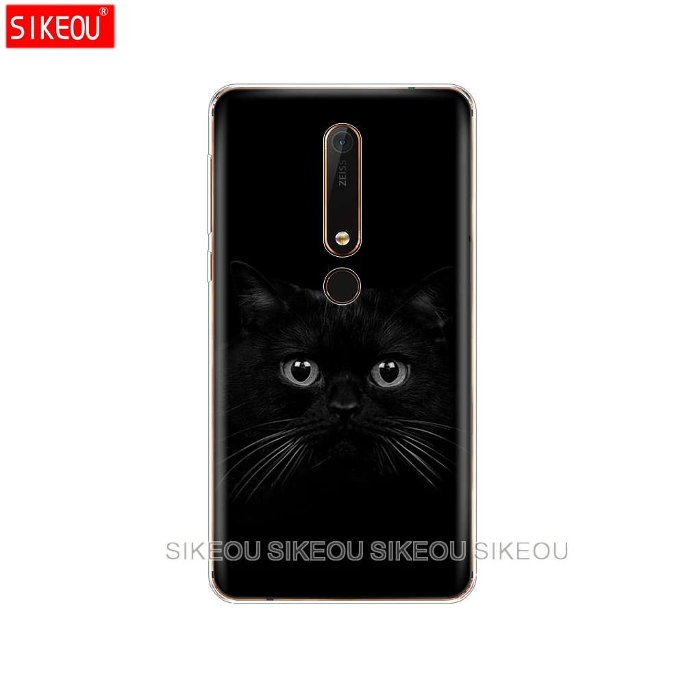 Силиконовый чехол для телефона Nokia 5 3 6 7 PLUS 8 9 /Nokia 1 2 2018 черный кошачий глаз|Бамперы|