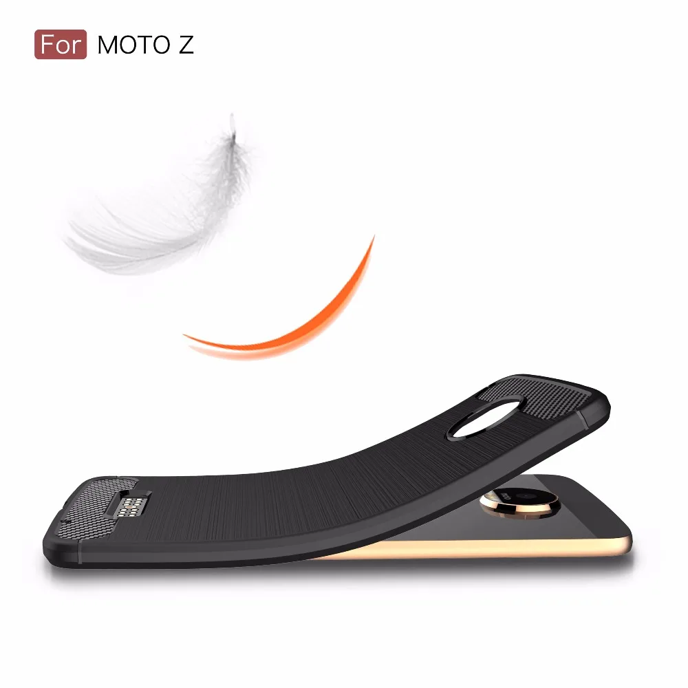 Limelan Новый чехол для Moto Z Play из углеродного волокна матовый ТПУ чехлы телефона