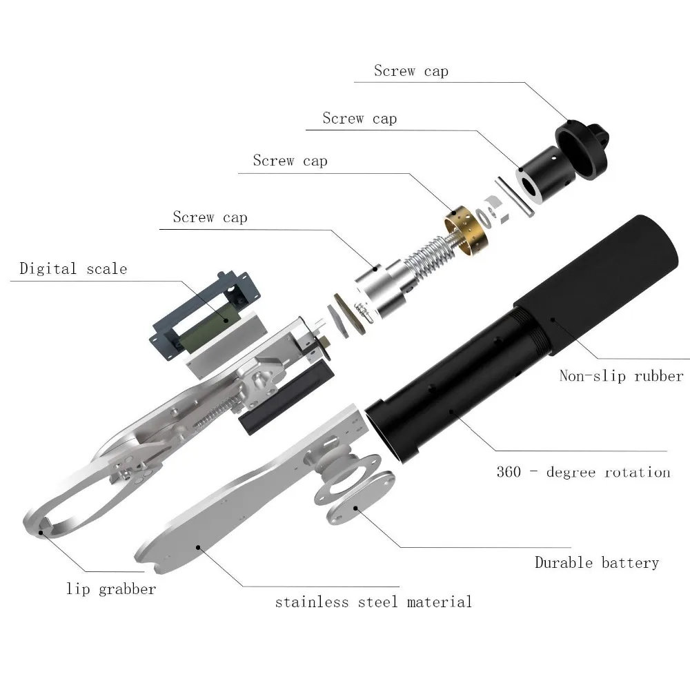 

SANLIKE Aluminum Alloy Fishing Lip Grip with Portable Digital Electronic Scale and Anti-slip Handle