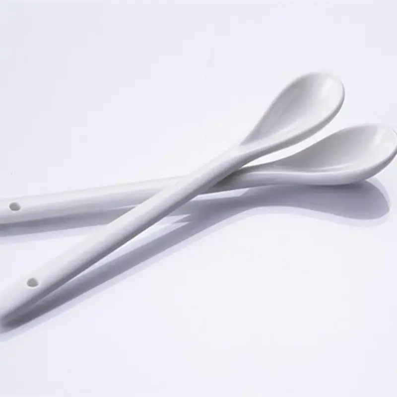 Mini Small White Rice Dessert Long Soup Children Spoon Set Ceramic Kitchen Table Tools Tableware Kids Gift Spoons F20173484 | Дом и сад