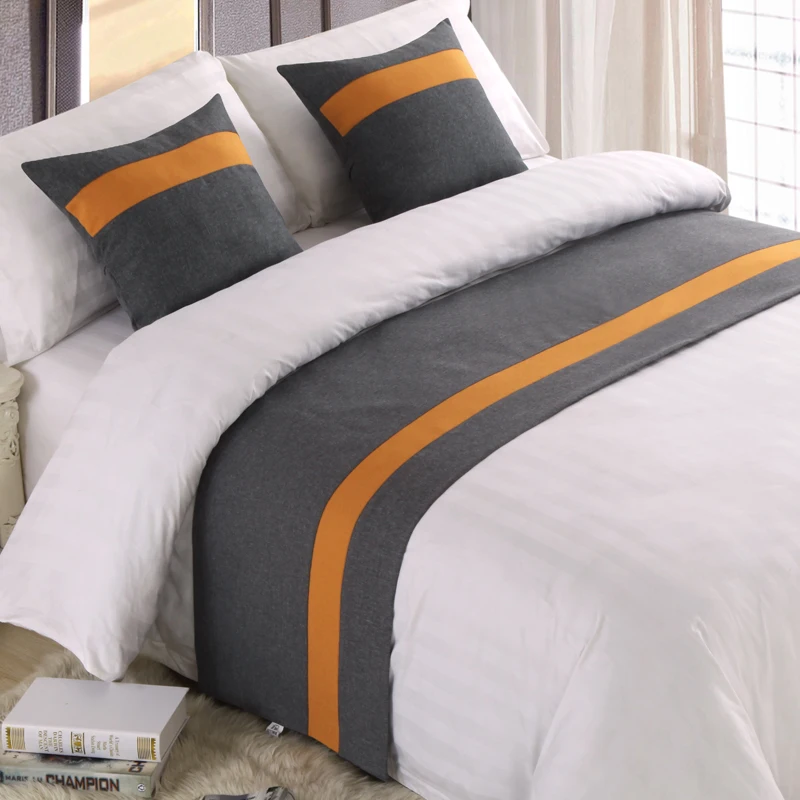 

Modern Simplicity Style bed flag Pure color Hotel bed tail towel High-grade table runner Multi-size Multi-color bed flag