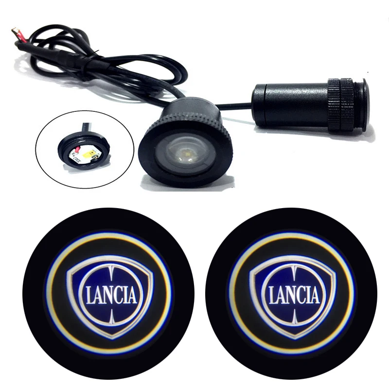 

2PCS For LANCIA Emblem Car Logo LED Door Light Universal Ghost Shadow welcome Laser Courtesy Slide Projector logo light