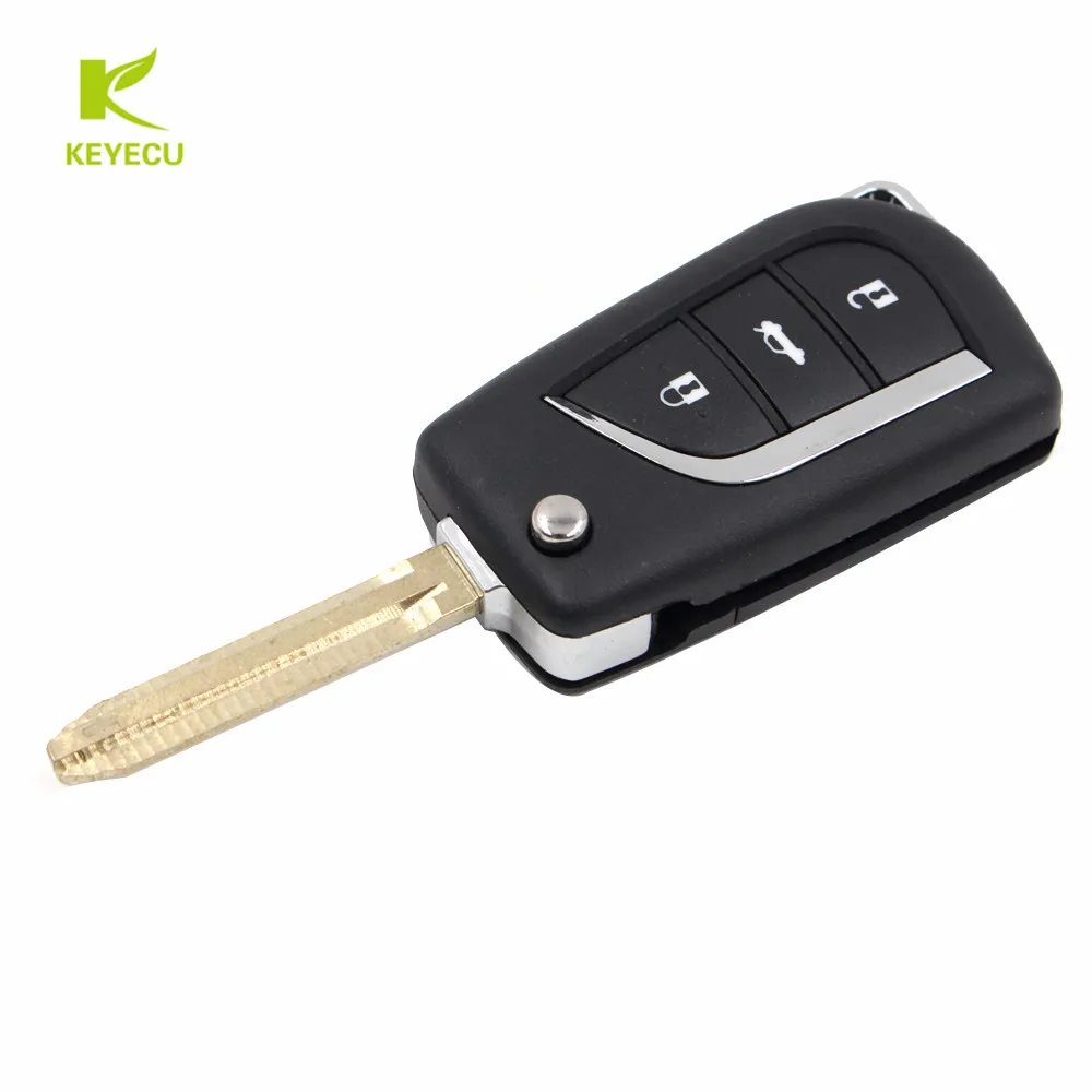 Запасной модифицированный чехол KEYECU для дистанционного ключа с 3 кнопками Toyota