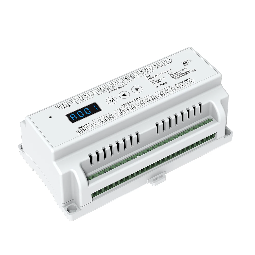 24 канальный контроллер затемнения декодер постоянного напряжения DMX512 RGB тока 5