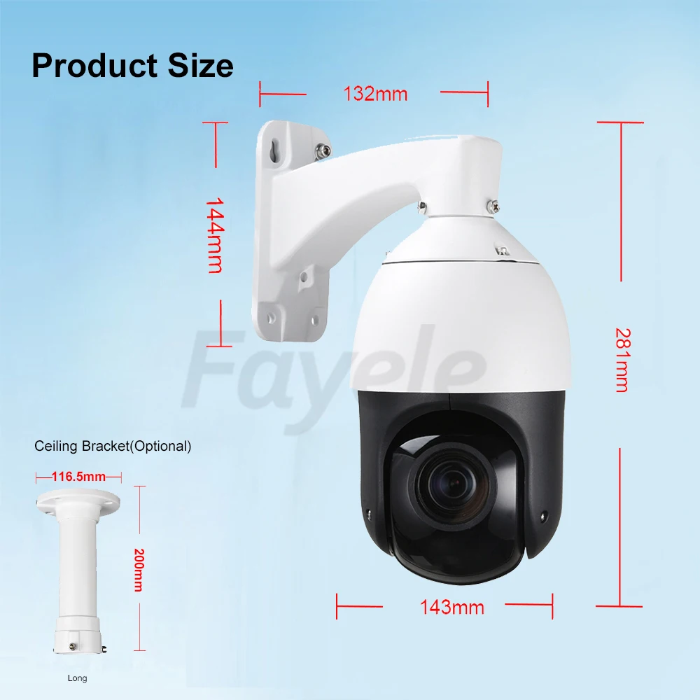 H.265 POE 1080P IP Автоматическое отслеживание PTZ камера 36X зум анализ автоматический