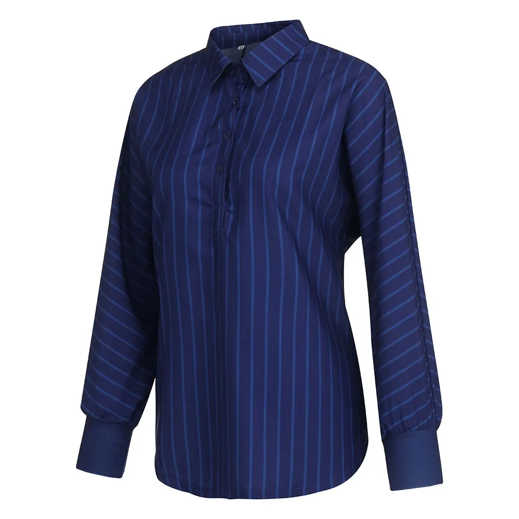 Блузка с длинными рукавами женская модная повседневная рубашка в полоску