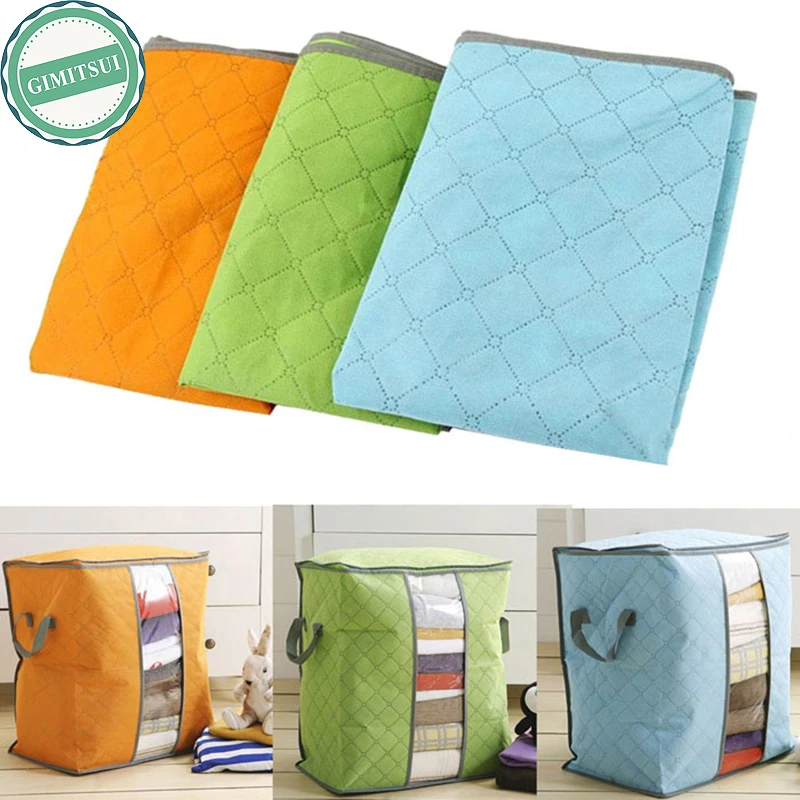 Бамбуковый уголь Коробка для хранения складной свитер одежда Одеяло Шкаф