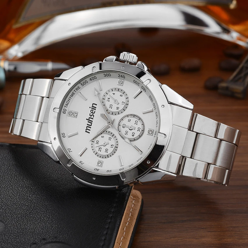 2018 Muhsein fashion &ampcasual quartz watch stainless steel waterproof men | Наручные часы