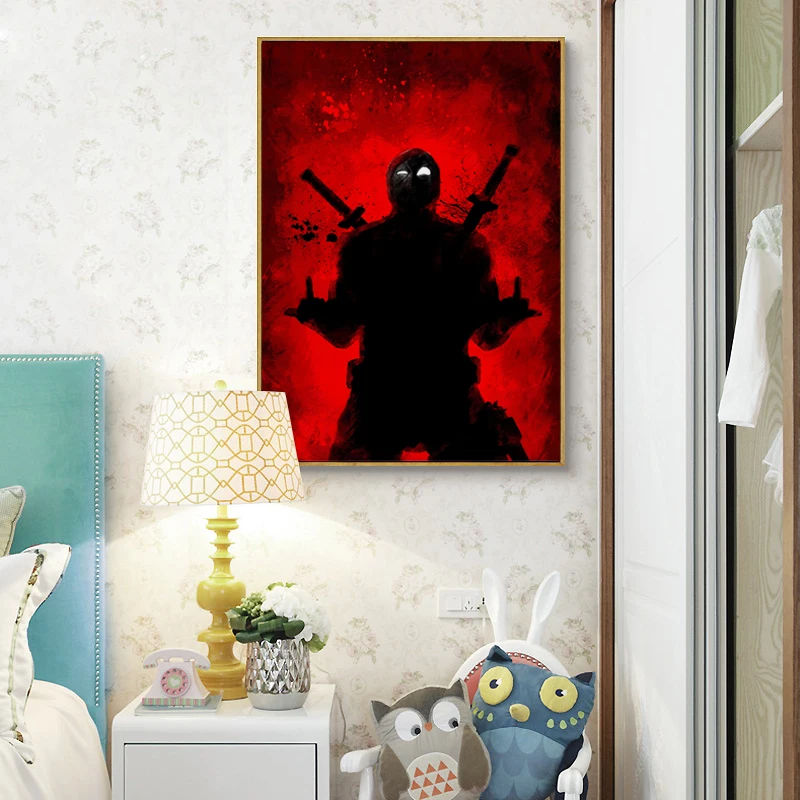 FGHGF Modern Simple Retro Movie Deadpool Canvas Creative Art Style Painting Print Image Poster Murals Home Decoration | Дом и сад