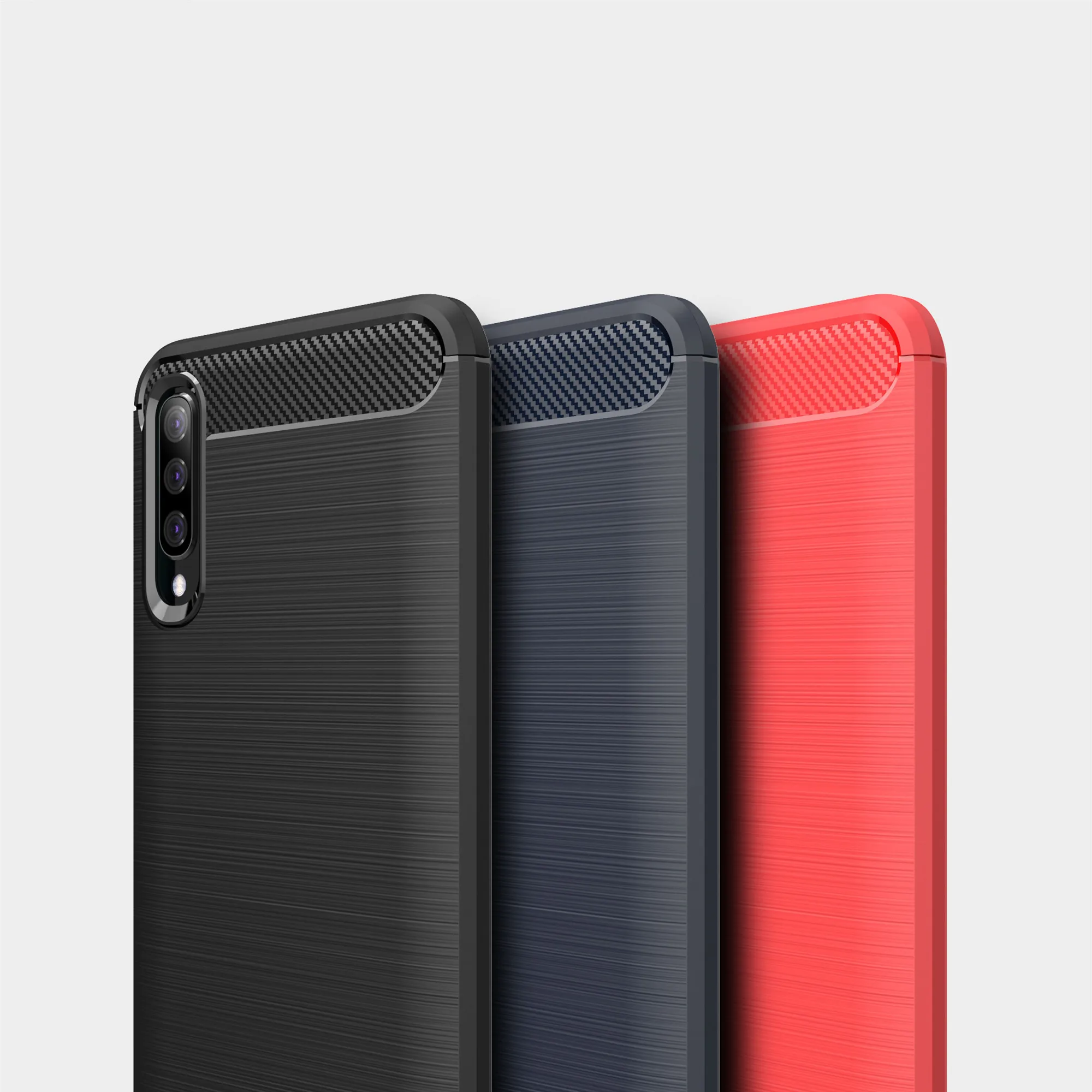 Carbon Fiber Protective TPU Silicone Back Cover For Samsung Galaxy A70 A60 A50 A40 A30 A20E A10E M40 M30 M20 M10 A8S A9S Cases |