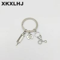 xkxlhj 1pcs nurse medical box medical key chain needle syringe stethoscope keychain