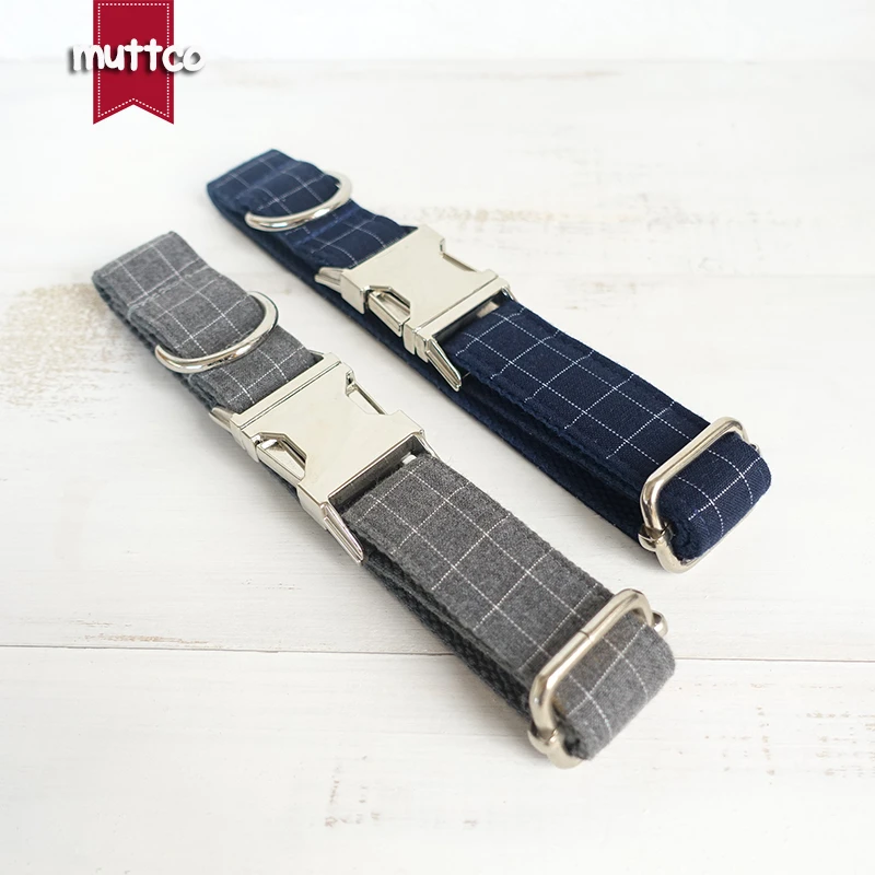 MUTTCO/Розничная продажа классный клетчатый воротник мягкий ошейник для собак