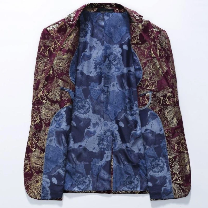 M-5XL Men fashion high quality printingMale New pattern Business affairs Wedding Stage Long sleeve Suit Jackets Slim coat | Мужская